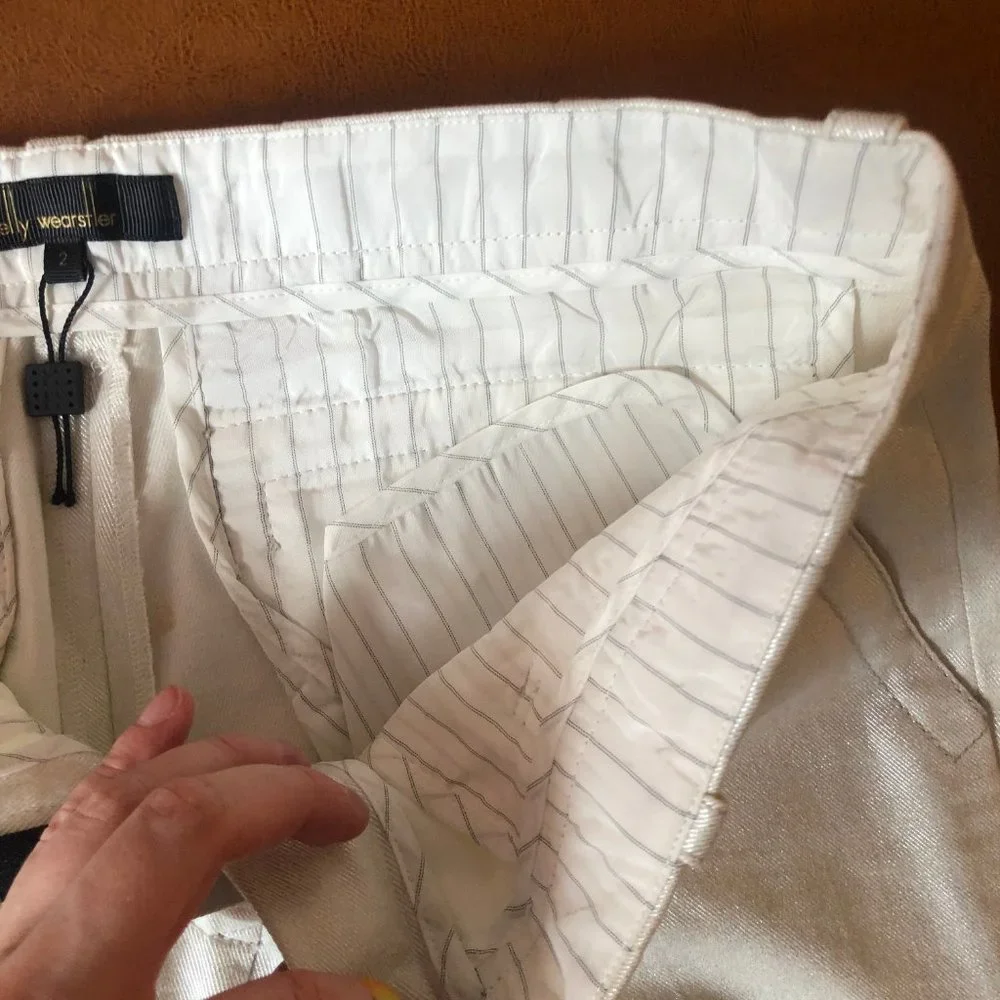 Kelly Wearstler Metallic White Pants - NEVER WORN.- Tag part semi attached - Picture 2 of 10